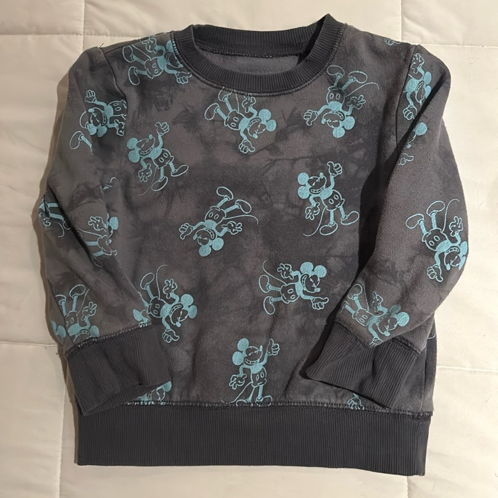 Disney- 3T Mickey long sleeve shirt 
Blue/ grey with blue Mickey print
